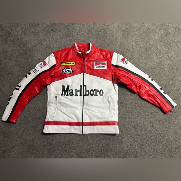 Marlboro Other - 90s Marlboro Motorcycle Biker Leather Jacket